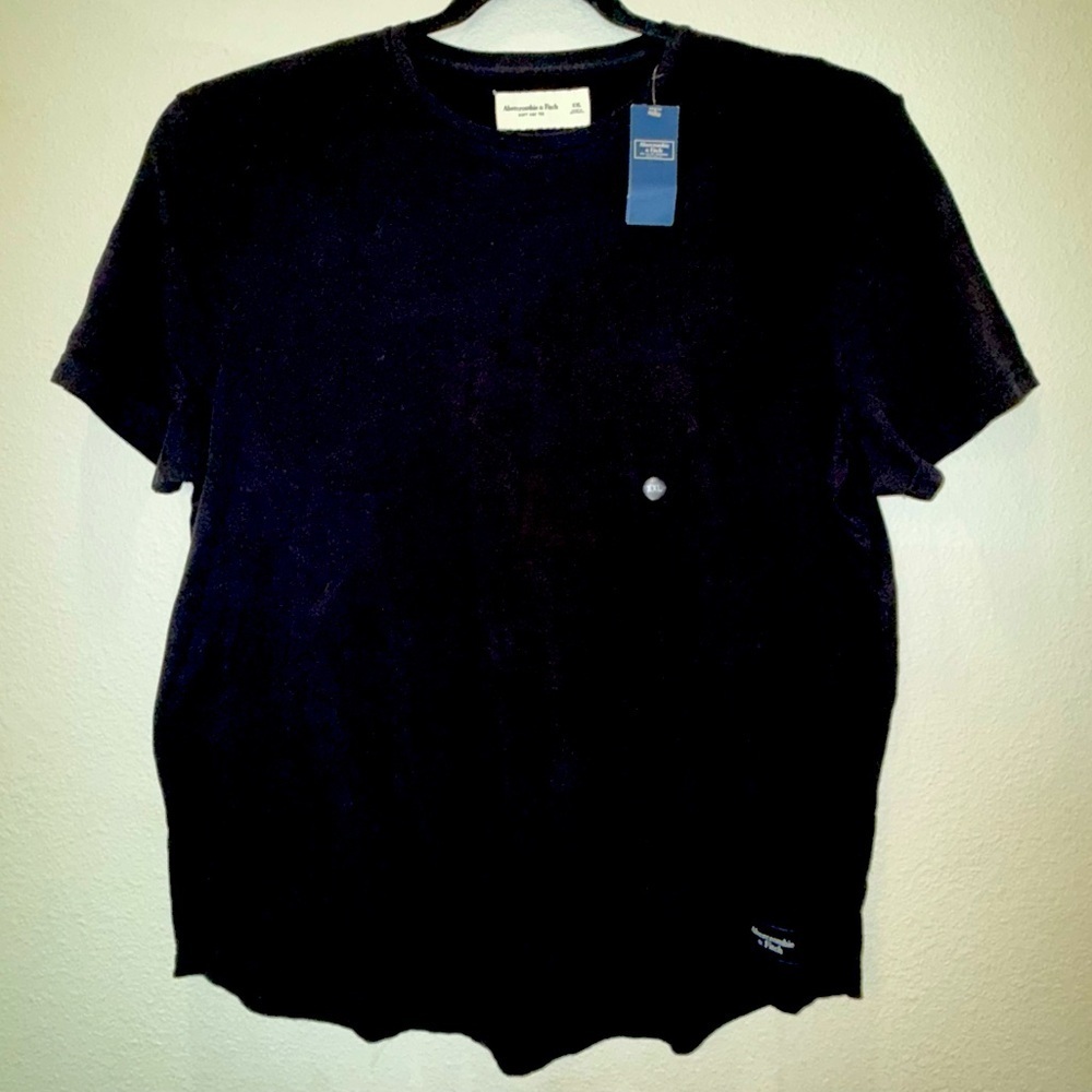 Abercrombie & Fitch NEW  mens Soft A&F tee Black XXL Rounded hem NWT
